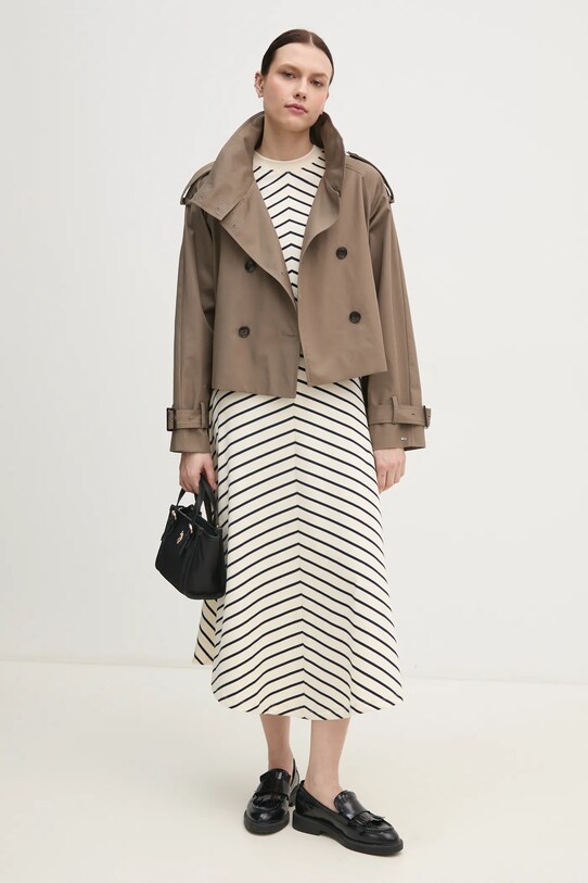 Хлопковая куртка Tommy Hilfiger WW0WW43933 коричневый SS25