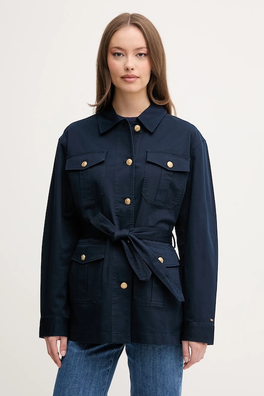 Tommy Hilfiger geacă cu aspect de cămașă necaptusit bleumarin WW0WW45933