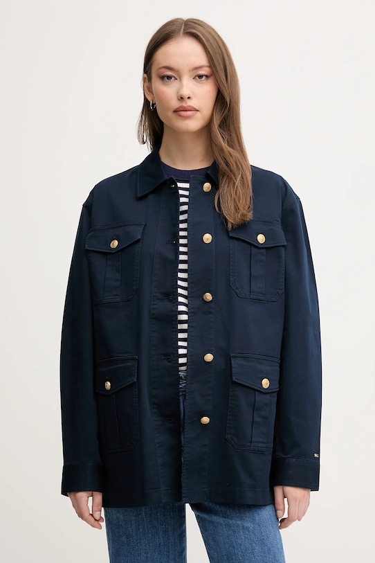 Tommy Hilfiger geacă cu aspect de cămașă bleumarin WW0WW45933