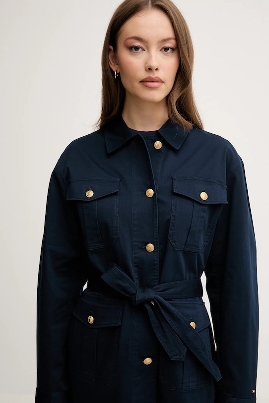 Tommy Hilfiger geacă cu aspect de cămașă WW0WW45933 bleumarin