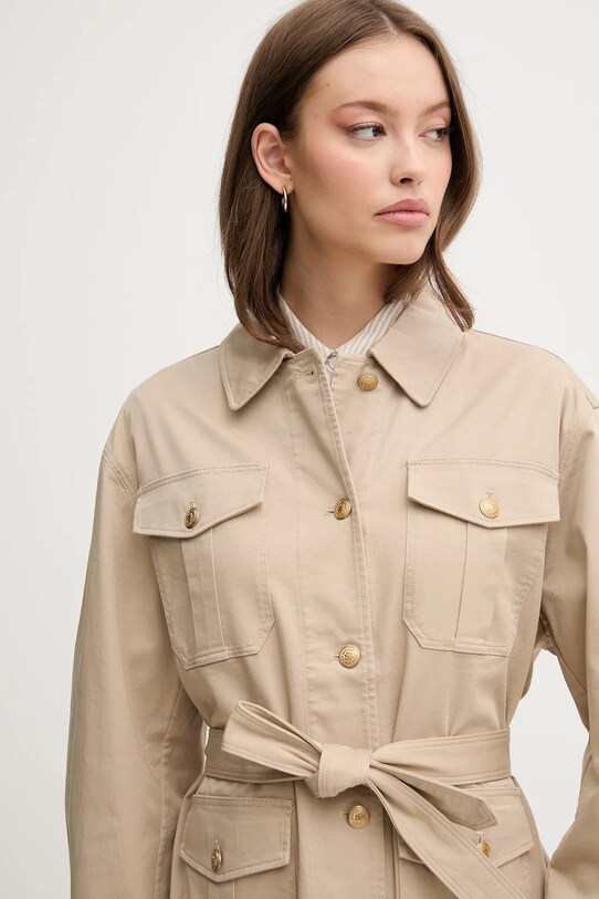 Tommy Hilfiger geacă cu aspect de cămașă WW0WW45933 bej