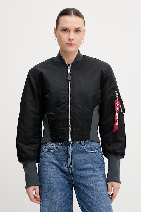 Alpha Industries kurtka bomber Waisted MA-1 Wmn nieocieplane czarny 148003