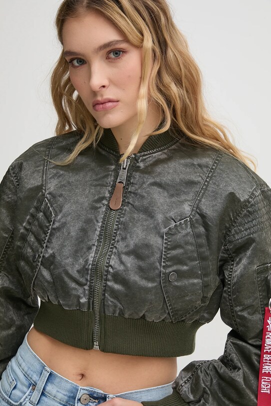Alpha Industries bomber dzseki MA-1 Vintage Cropped Wmn zöld 156002