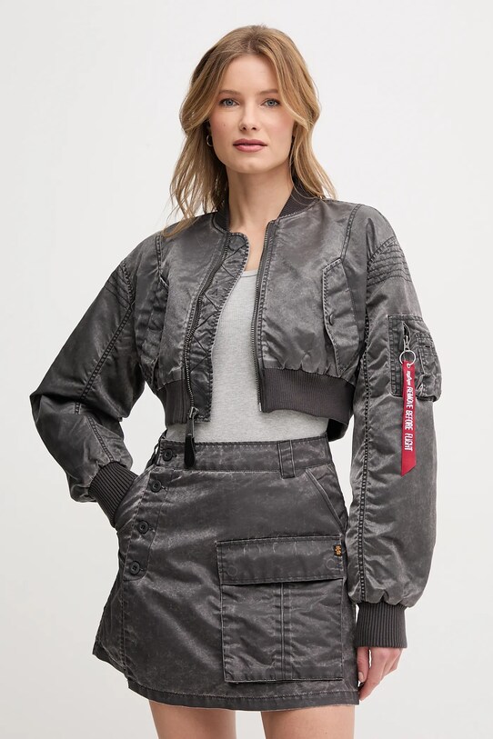 Alpha Industries kurtka bomber MA-1 Vintage Cropped Wmn nieocieplane szary 156002