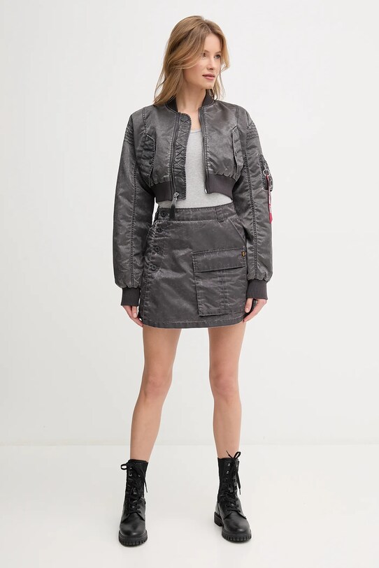Alpha Industries kurtka bomber MA-1 Vintage Cropped Wmn 156002 szary SS25