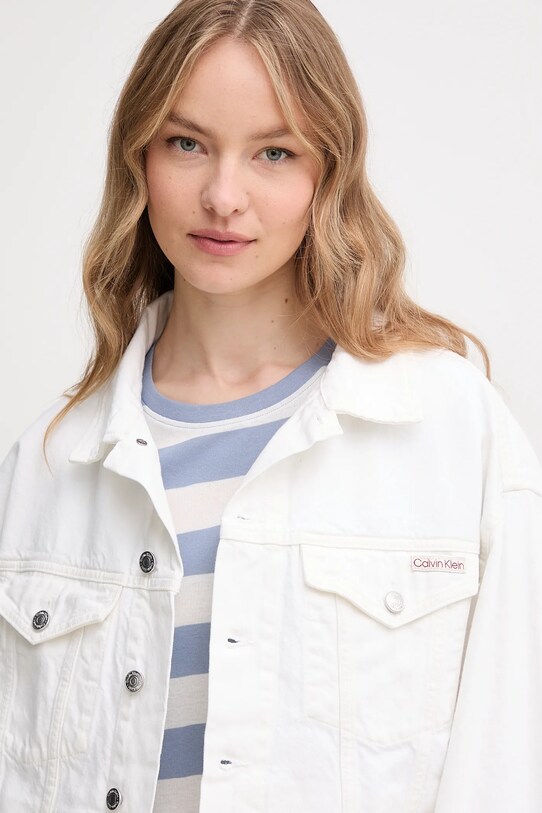 Calvin Klein Jeans pamut kabát fehér J20J225181