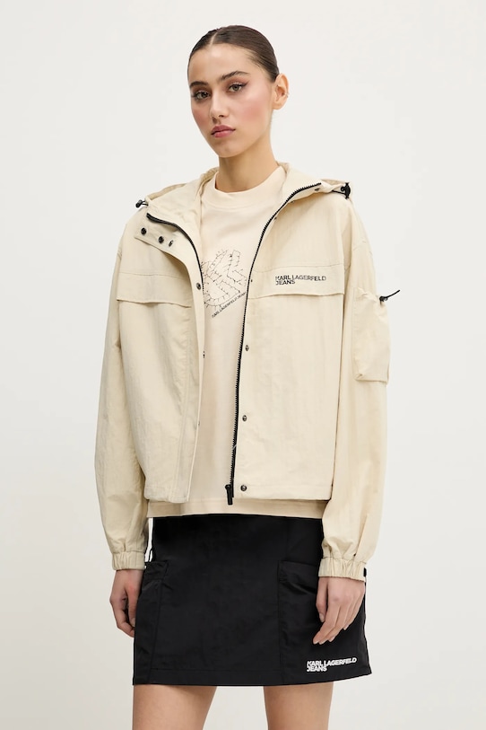 Bunda Karl Lagerfeld Jeans s podšívkou béžová A2W15019