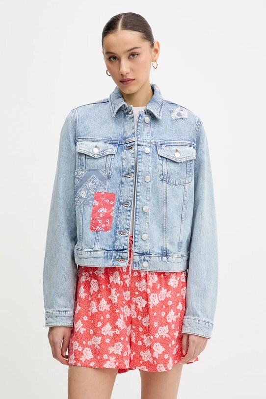 Tommy Jeans geacă din denim necaptusit albastru DW0DW20116