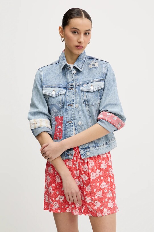 Îmbrăcăminte Tommy Jeans geacă din denim DW0DW20116 albastru