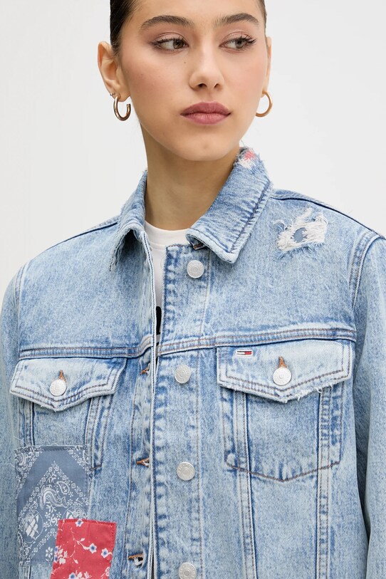 Tommy Jeans geacă din denim albastru DW0DW20116
