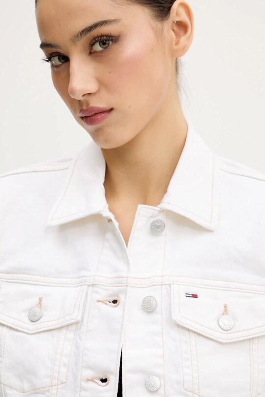 Džínová bunda Tommy Jeans béžová DW0DW20121