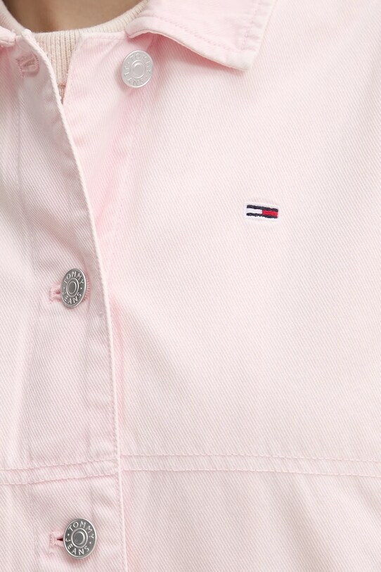 Tommy Jeans jachetă de bumbac DW0DW20230 roz