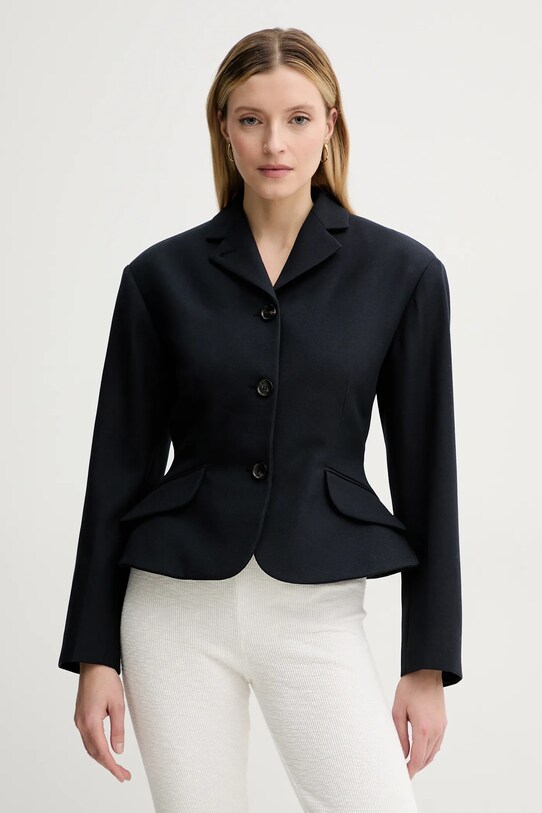 Bally geaca de lana cu captuseala bleumarin WOU088