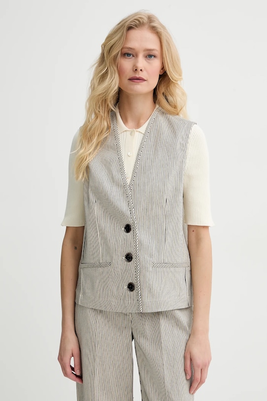 Βαμβακερό γιλέκο Sessun ύφασμα μπεζ 25213012