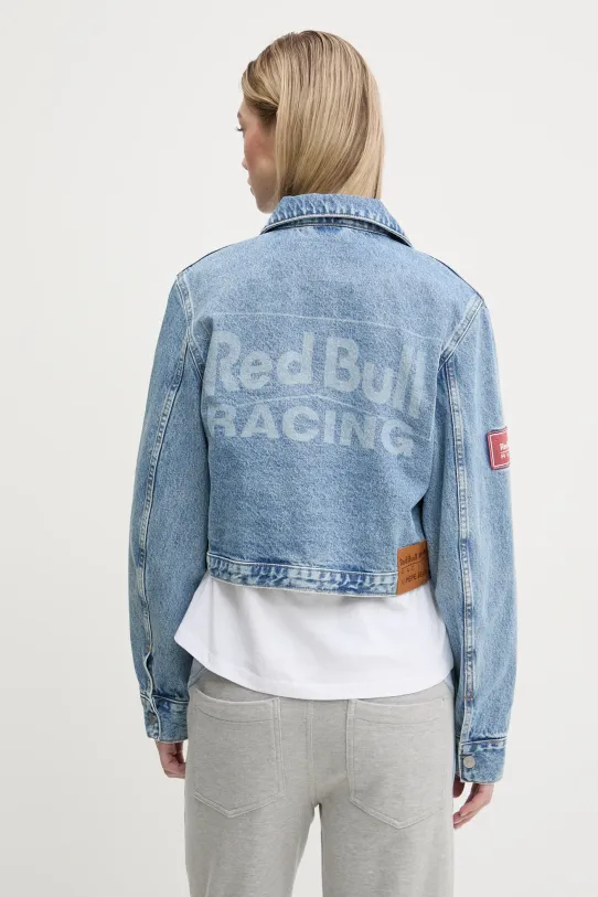 Red Bull Racing x Pepe Jeans kurtka jeansowa COACH JACKET bez kaptura niebieski RL400015R17