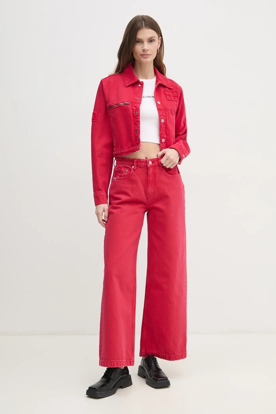 Red Bull Racing x Pepe Jeans giacca di jeans COACH JACKET RL400015R40 rosso SS25