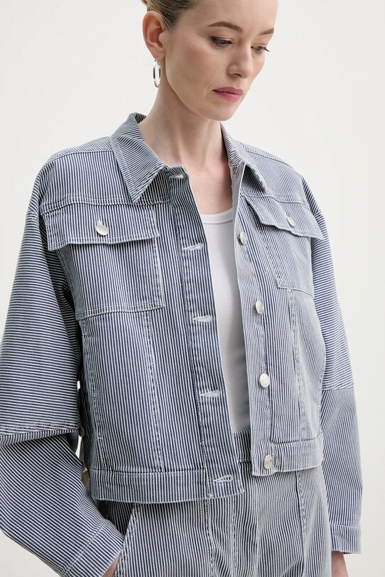 MUNTHE kurtka jeansowa bawełniana FAMKE 251150025106 niebieski