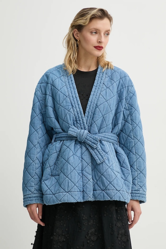 MUNTHE kurtka jeansowa FRIDOLF bez kaptura niebieski 251153425108