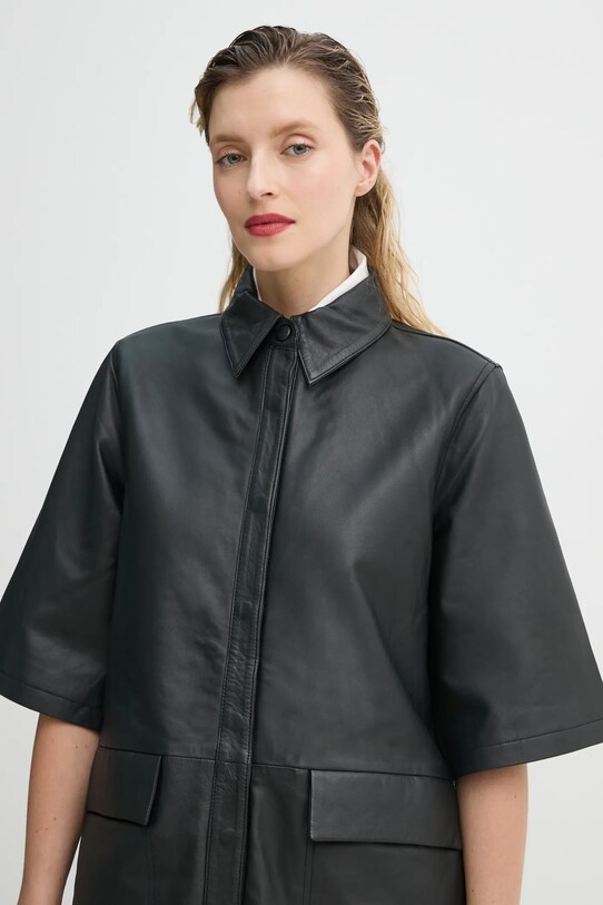 Шкіряна куртка Bruuns Bazaar BBW4358 чорний
