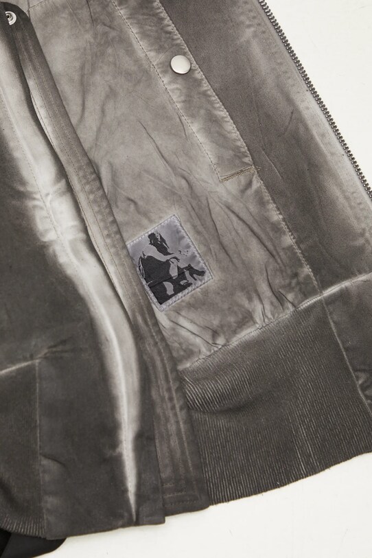 Bomber jakna Rick Owens Flight Jacket Cropped DS01E3719.SCF siva