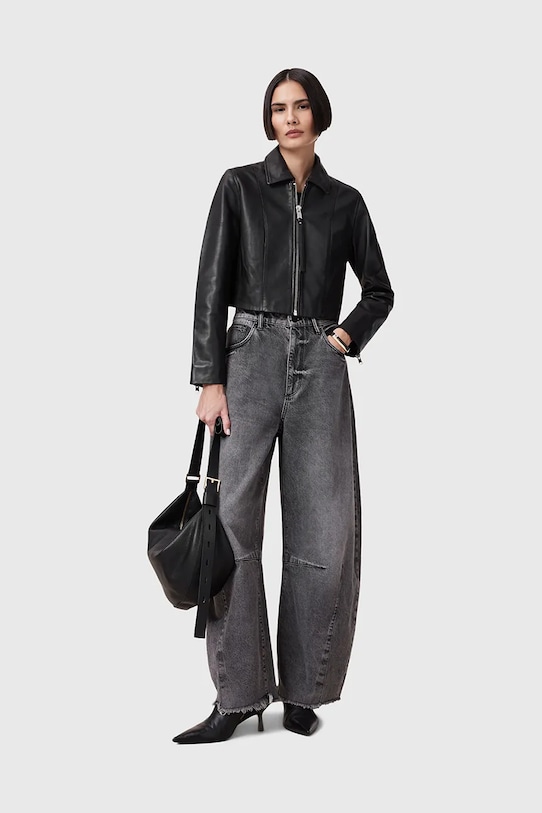 AllSaints kurtka skórzana ALMA W007LC czarny