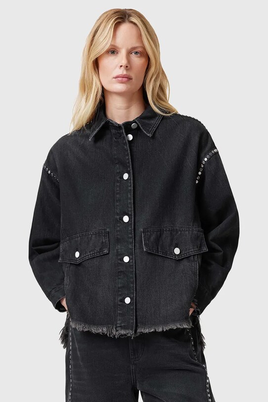 Джинсова куртка AllSaints HETTIE джинс чорний W089PC