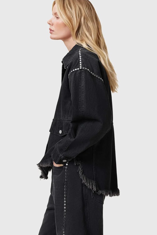 Odzież AllSaints kurtka jeansowa HETTIE W089PC czarny