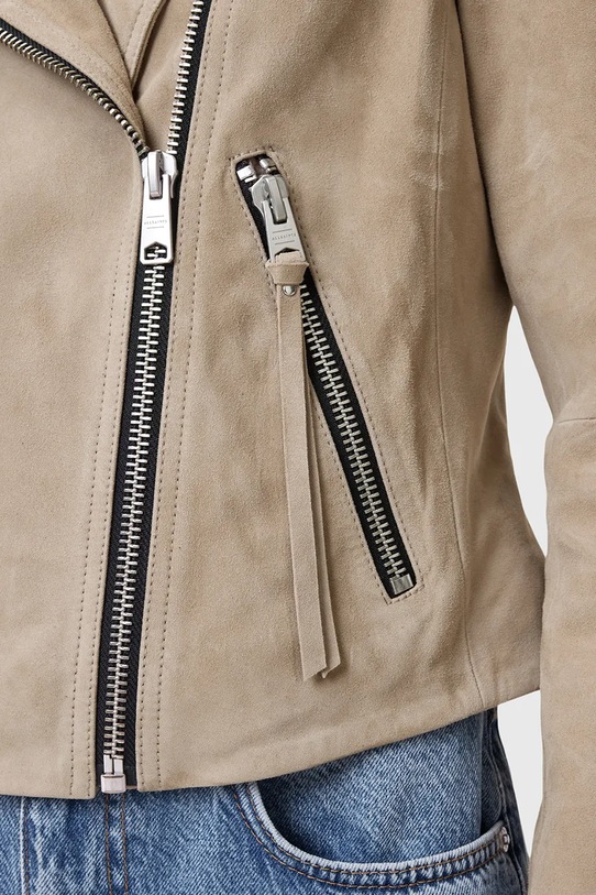 Îmbrăcăminte AllSaints geaca din piele intoarsa SUEDE W097LB bej