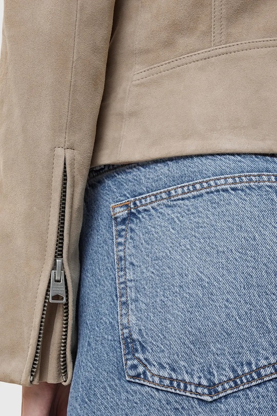 Semišová bunda AllSaints SUEDE béžová W097LB