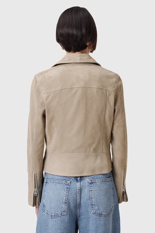 Semišová bunda AllSaints SUEDE W097LB béžová