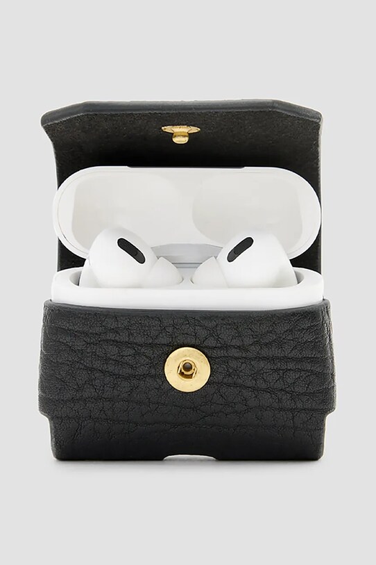 AllSaints husă airpod din piele AIRPOD W124XC negru SS25
