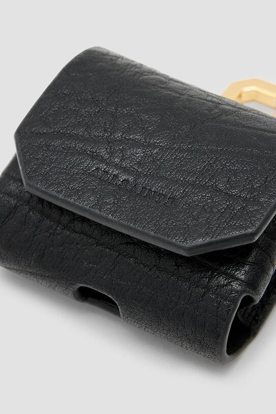AllSaints husă airpod din piele AIRPOD W124XC negru