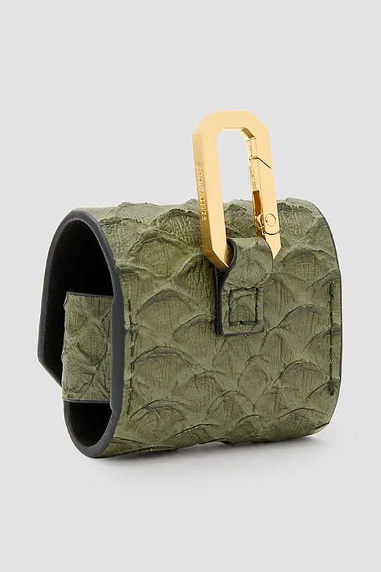 AllSaints husă airpod din piele AIRPOD verde W274XC