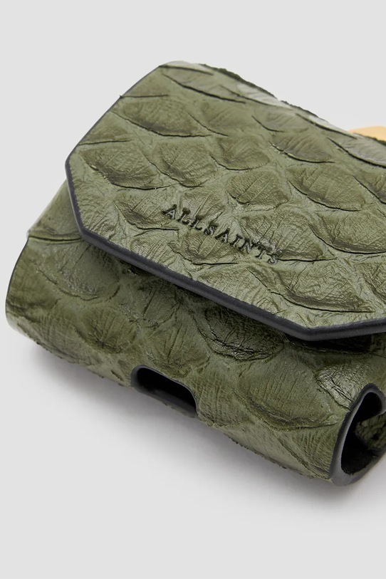 AllSaints husă airpod din piele AIRPOD W274XC verde