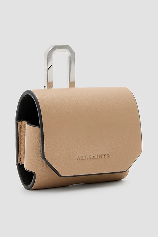 Accesorii AllSaints husă airpod din piele AIRPOD W275XC bej