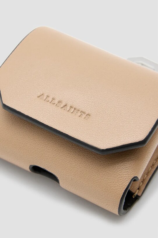 AllSaints husă airpod din piele AIRPOD W275XC bej