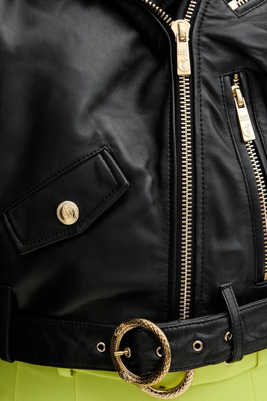 Just Cavalli geacă ramones de piele negru 78PAVP05.CP009