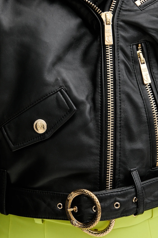Just Cavalli geacă ramones de piele negru 78PAVP05.CP009