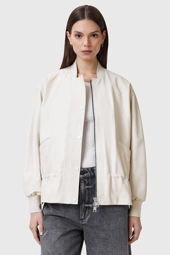 AllSaints geaca de piele SOFI cu captuseala alb W126LB
