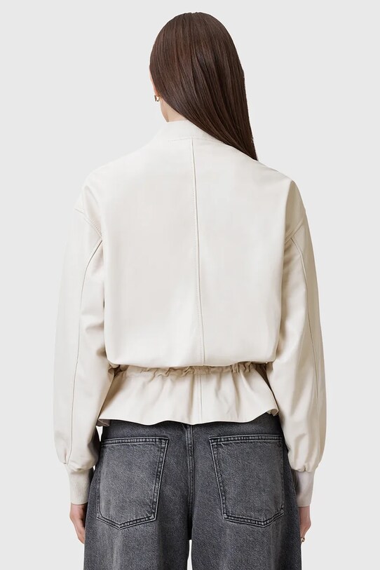 Îmbrăcăminte AllSaints geaca de piele SOFI W126LB alb