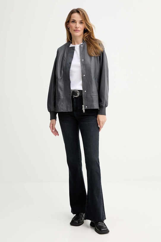Кожаная куртка AllSaints SOFI W126LB серый NC25