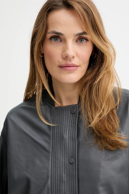 Кожаная куртка AllSaints SOFI W126LB серый
