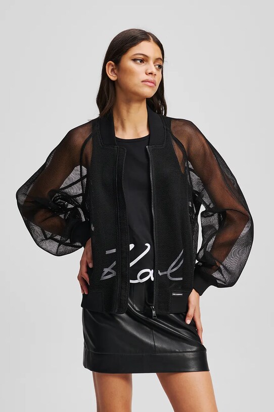 Karl Lagerfeld bomber dzseki nem bélelt fekete A2W14045