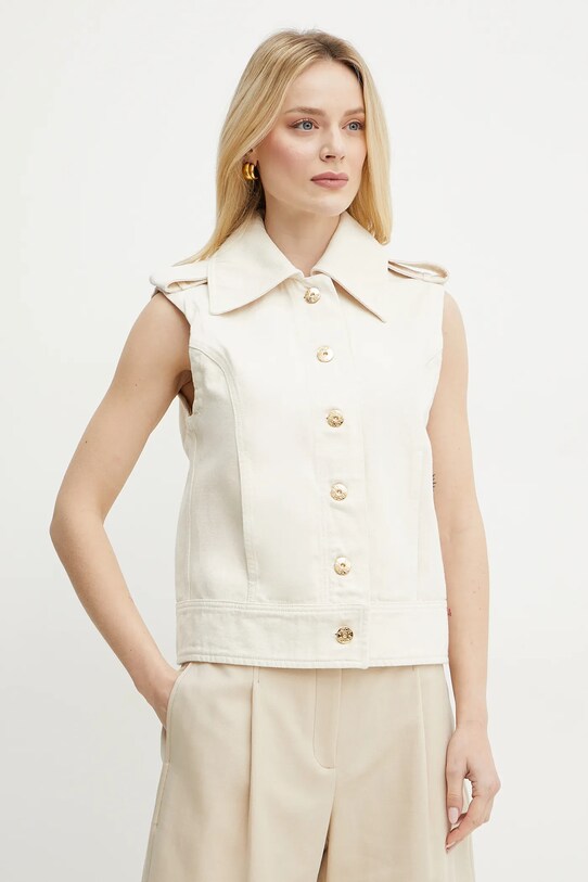 Patou vestă din bumbac necaptusit bej OU0370178