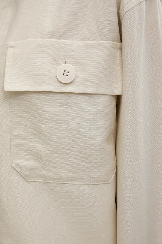 United Colors of Benetton kurtka z domieszką lnu 25BVDN08B beżowy