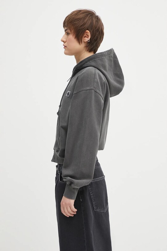 Carhartt WIP cotton sweatshirt Hooded Nelson Jacket I033830.87GD gray SS25