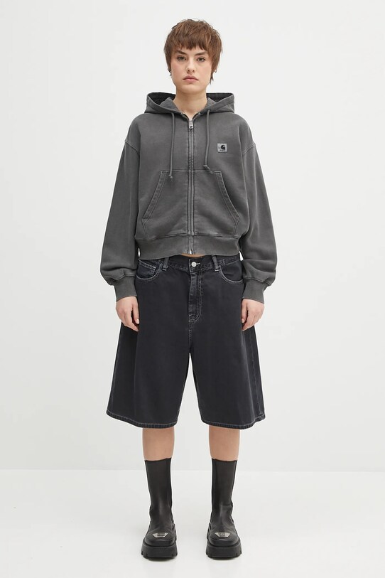Carhartt WIP cotton sweatshirt Hooded Nelson Jacket I033830.87GD gray