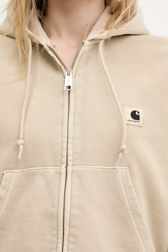 Памучен суичър Carhartt WIP Hooded Nelson Jacket бежов I033830.2LPGD