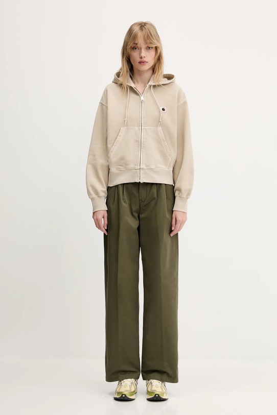 Carhartt WIP cotton sweatshirt Hooded Nelson Jacket I033830.2LPGD beige