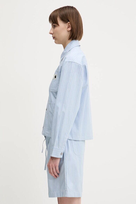 Carhartt WIP jachetă de bumbac Nota Shirt Jac I034555.2RBXX albastru SS25